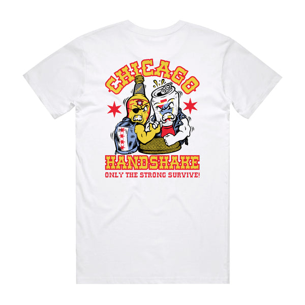 Chicago Handshake Mascot Tee - Vintage White