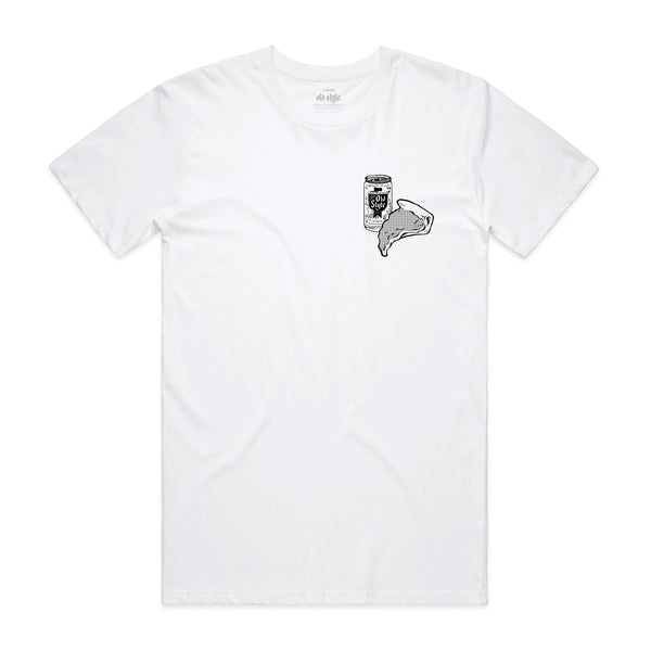 B/W PIZZA & BAR T-SHIRT - WHITE