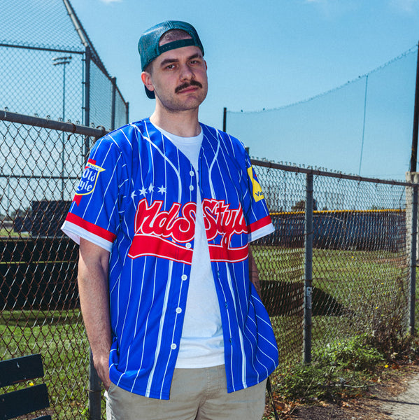 OLD STYLE x VIENNA BEEF BASEBALL JERSEY - BLUE – Old Style Beer Store