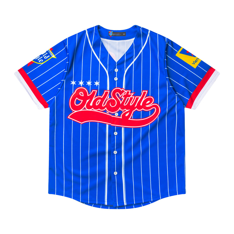 red white and blue baseball uniforms