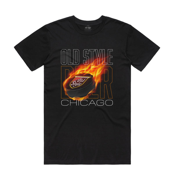 FLAMING PUCK TEE