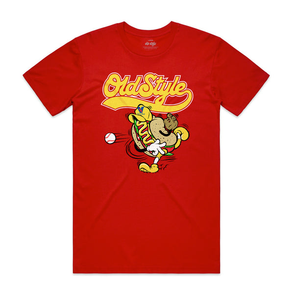 OLD STYLE X VIENNA BEEF DOG TEE - RED
