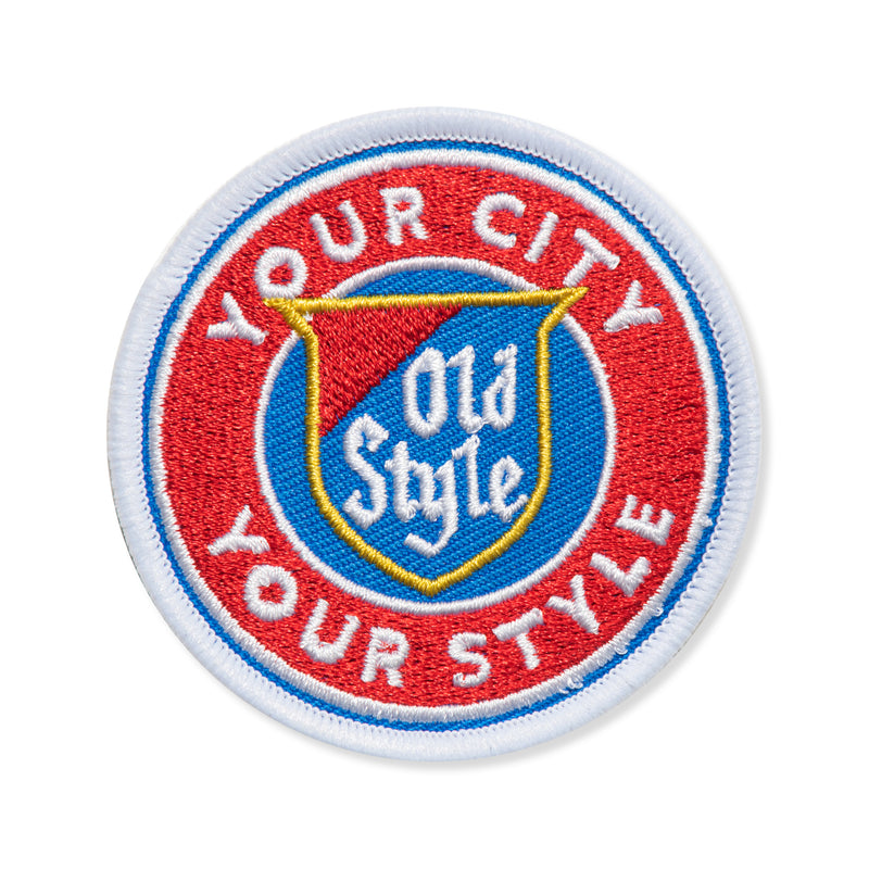 patch with "your city your style" and old style logo on it 