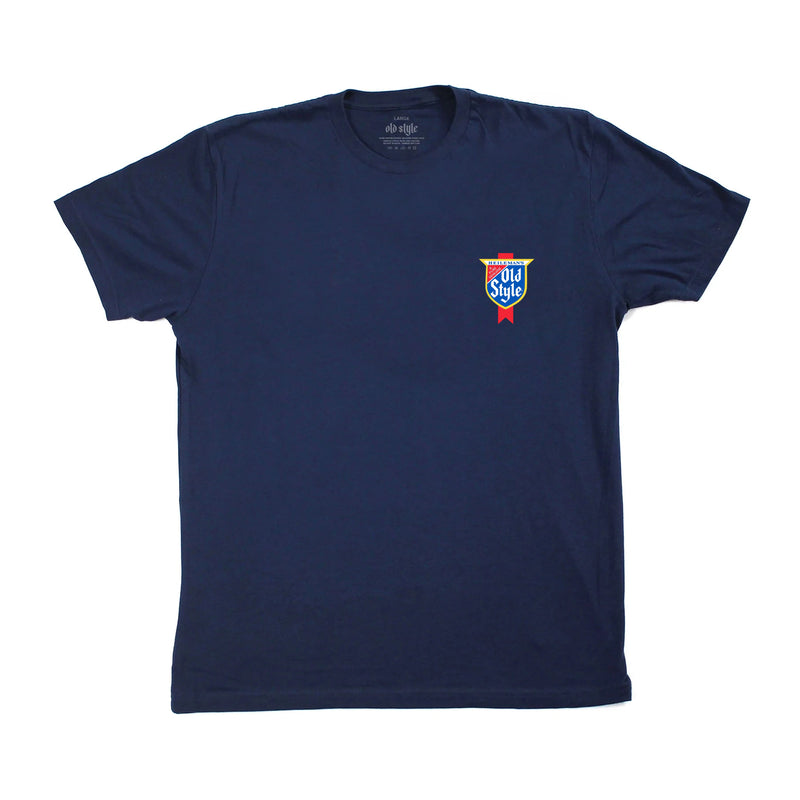 front of t-shirt featuing old style pocket logo